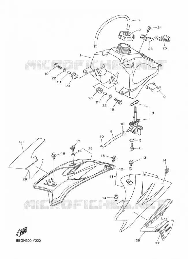 BENZINE TANK Yamaha MOTO 50 2023 TTR  TT-R50E
