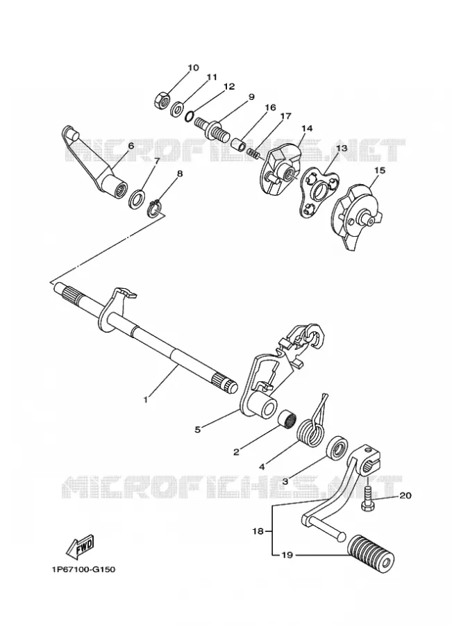 SCHAKEL STANG / PEDAAL Yamaha MOTO 50 2023 TTR  TT-R50E