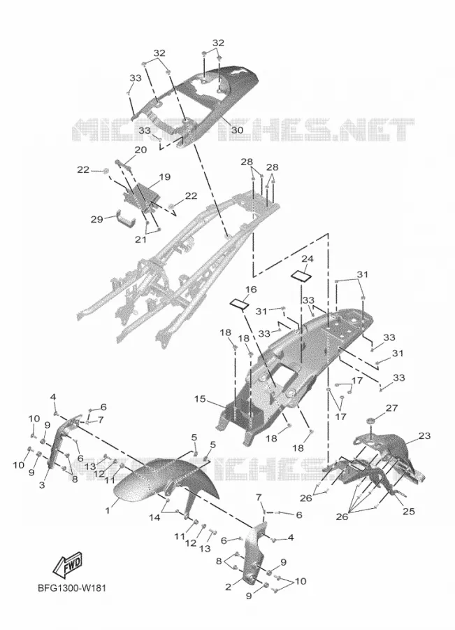 SPATBORD Yamaha MOTO 125 2023 XSR  MTM125