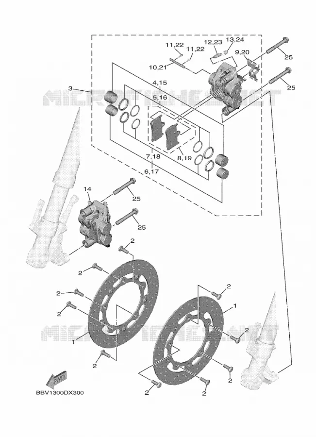 REMKLAUW VOOR Yamaha SCOOTER 560 2023 TMAX  XP560D