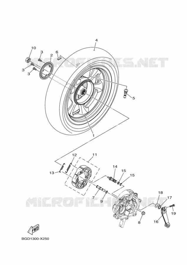 ACHTERWIEL Yamaha SCOOTER 155 2023 TRICITY  MWS155-A