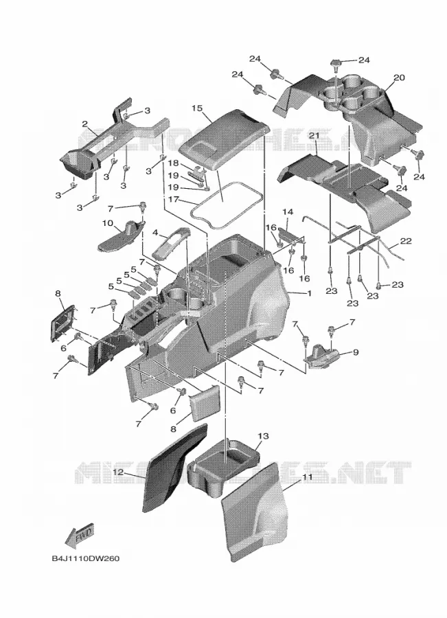 ZIJKUIPDEEL 3 Yamaha SIDE BY SIDE 1000 2023 WOLVERINE  YXF1000EW / YX10FRPAP