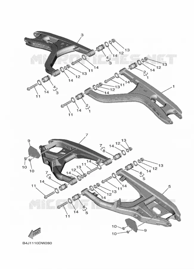 ACHTERBRUG Yamaha SIDE BY SIDE 1000 2023 WOLVERINE  YXF1000EW / YX10FRPAP