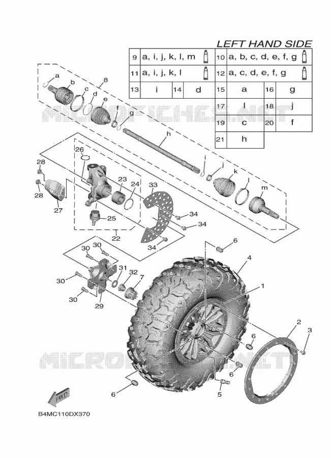 VOORWIEL Yamaha SIDE BY SIDE 1000 2023 WOLVERINE  YXE1000EWS / YX10ERPSP / YXE1000EW