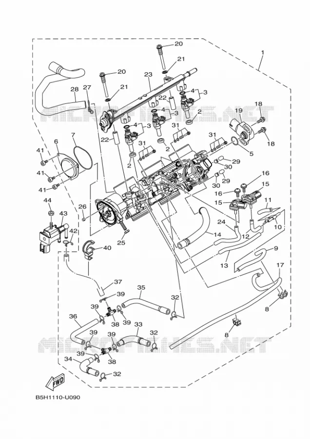 GASKLEP HUIS 1 Yamaha SIDE BY SIDE 1000 2023 YXZ  YXZ1000E