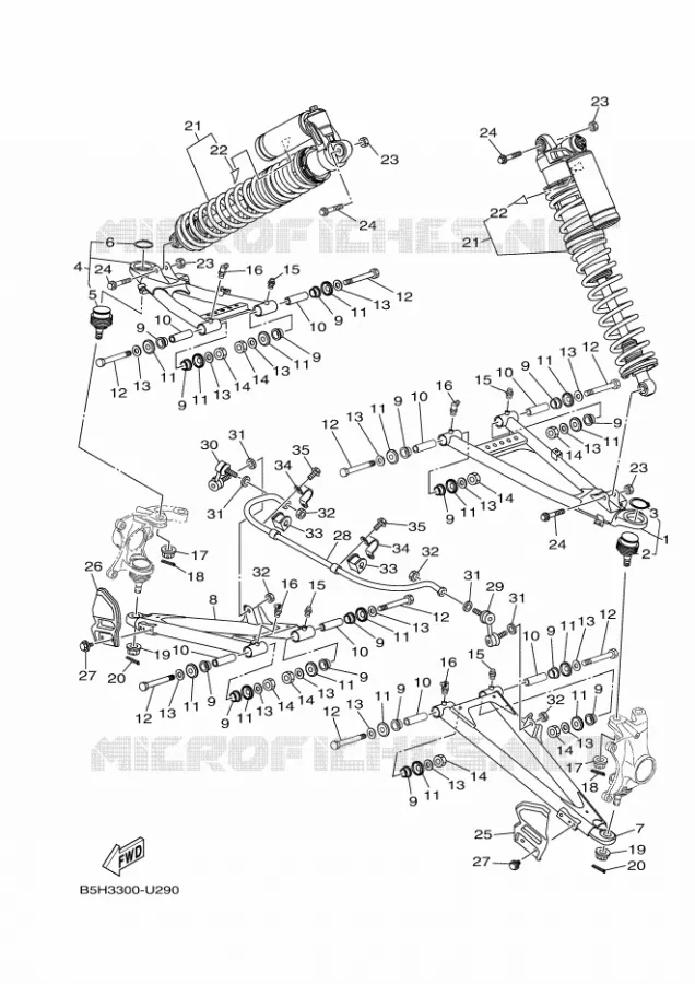 OPHANGING / WIEL VOOR Yamaha SIDE BY SIDE 1000 2023 YXZ  YXZ1000E