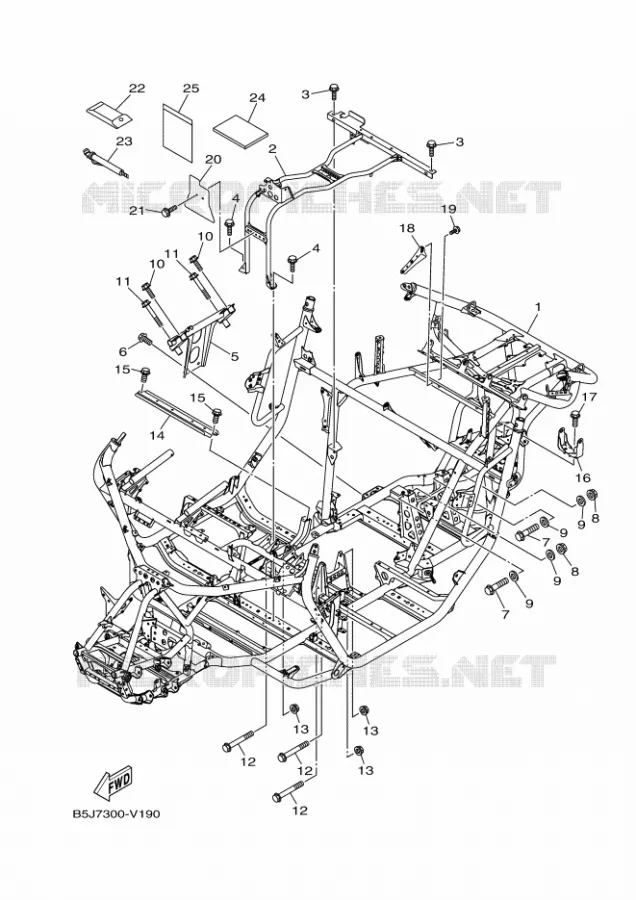 FRAME Yamaha SIDE BY SIDE 1000 2023 YXZ  YXZ1000E