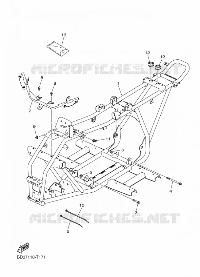 FRAME Yamaha QUAD 90 2023 RAPTOR  YFM90R