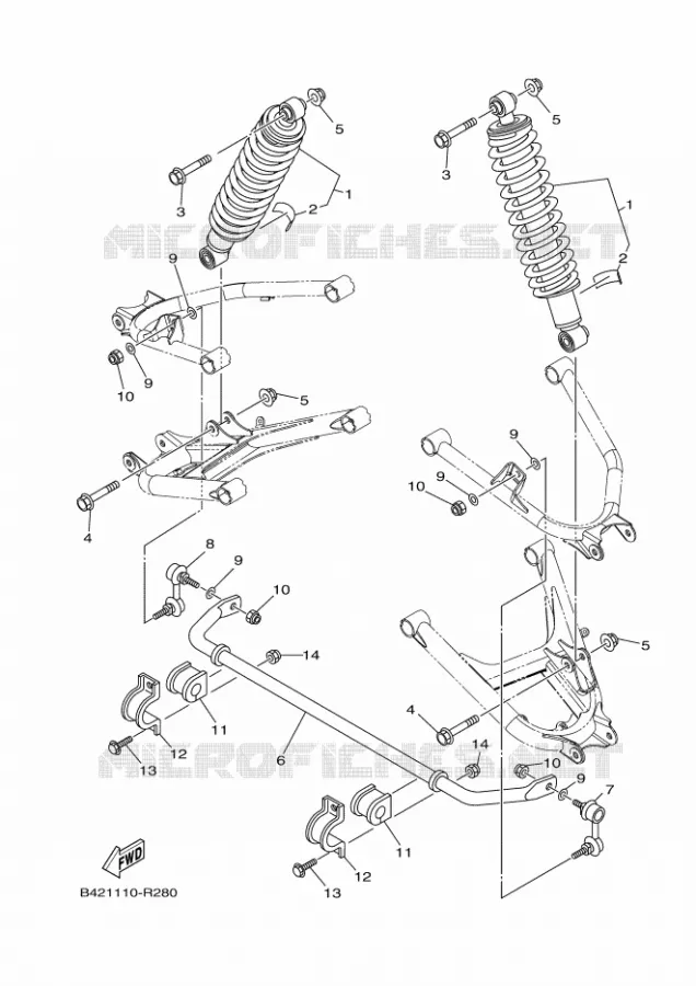 ACHTER SCHOKBREKER Yamaha SIDE BY SIDE 700 2023 VIKING  YXM700E / YX70MPP