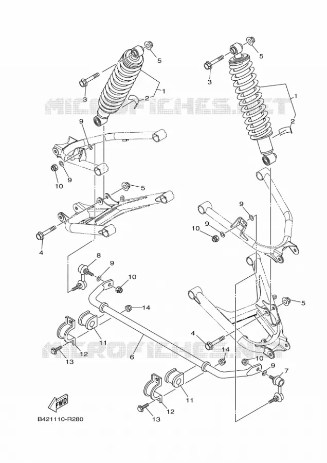 ACHTER SCHOKBREKER Yamaha SIDE BY SIDE 700 2023 VIKING  YXM700E / YX70MPP