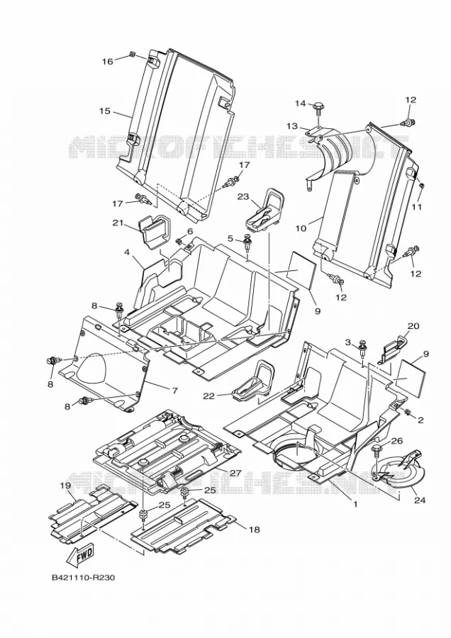 KUIPDEEL DEKSEL 2 Yamaha SIDE BY SIDE 700 2023 VIKING  YXM700E / YX70MPP