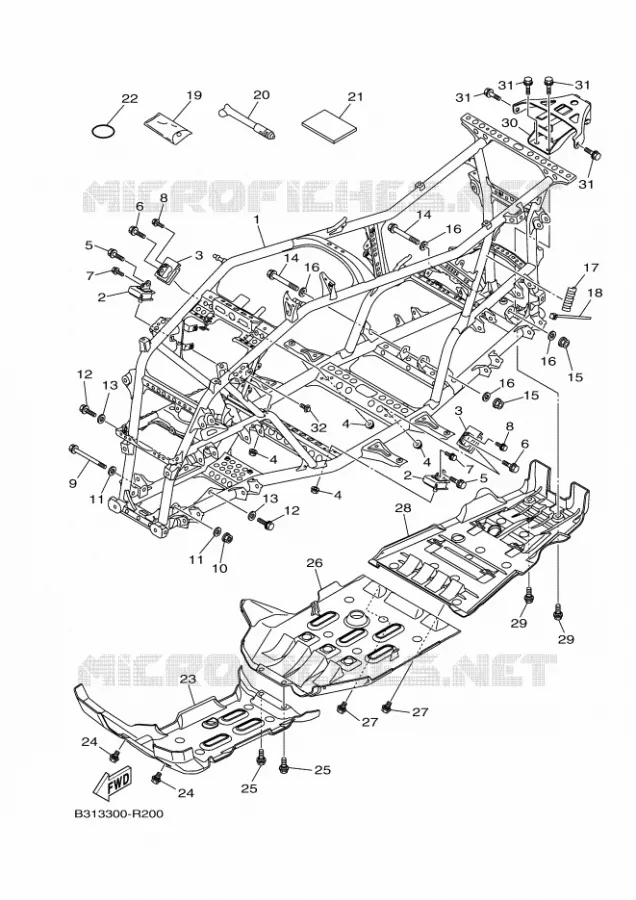 FRAME Yamaha QUAD 700 2023 GRIZZLY  YFM700FWAD