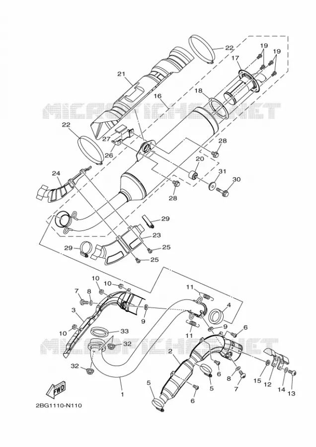 UITLAAT Yamaha QUAD 700 2023 GRIZZLY  YFM700FWAD