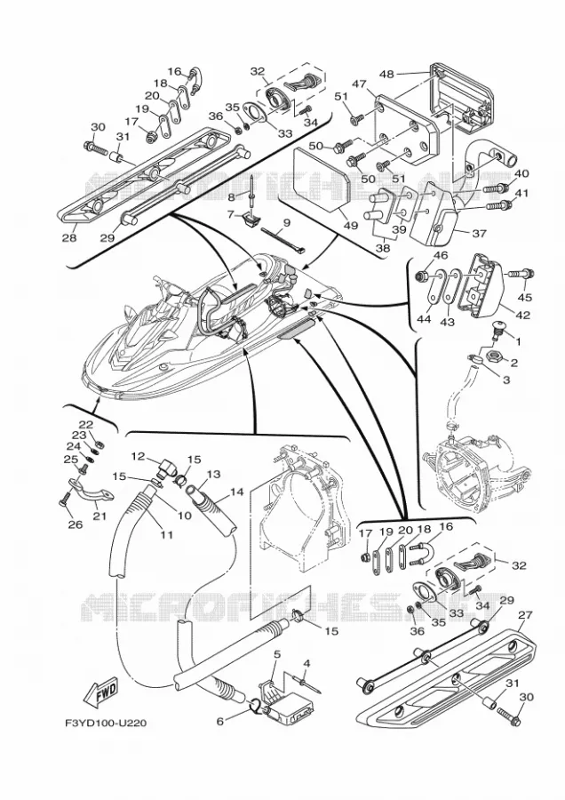 HULL & DECK Yamaha Waverunner 1050 2022 EX  EX1050A-X