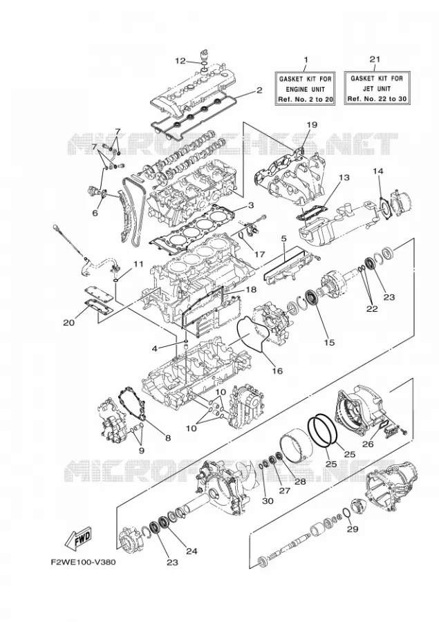 REPARATIESET 1 Yamaha Waverunner 1800 2022 GP  GP1800D-X