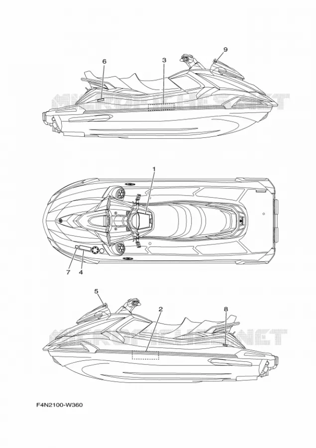 LABEL Yamaha Waverunner 1050 2022 VX  VX1050B-X