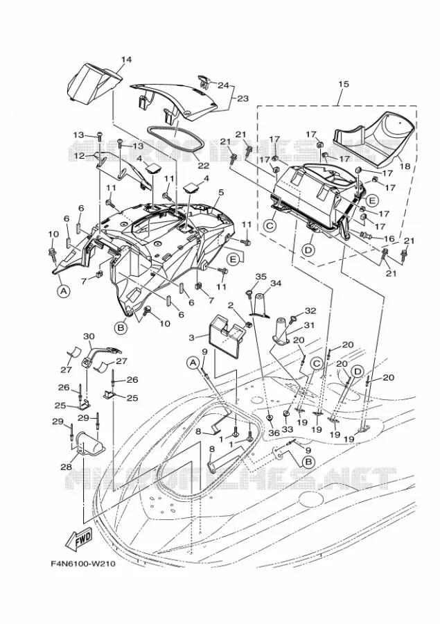 ENGINE HATCH 2 Yamaha Waverunner 1050 2022 VX  VX1050G-X