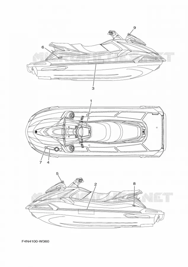 LABEL Yamaha Waverunner 1050 2023 VX  VX1050D-Y