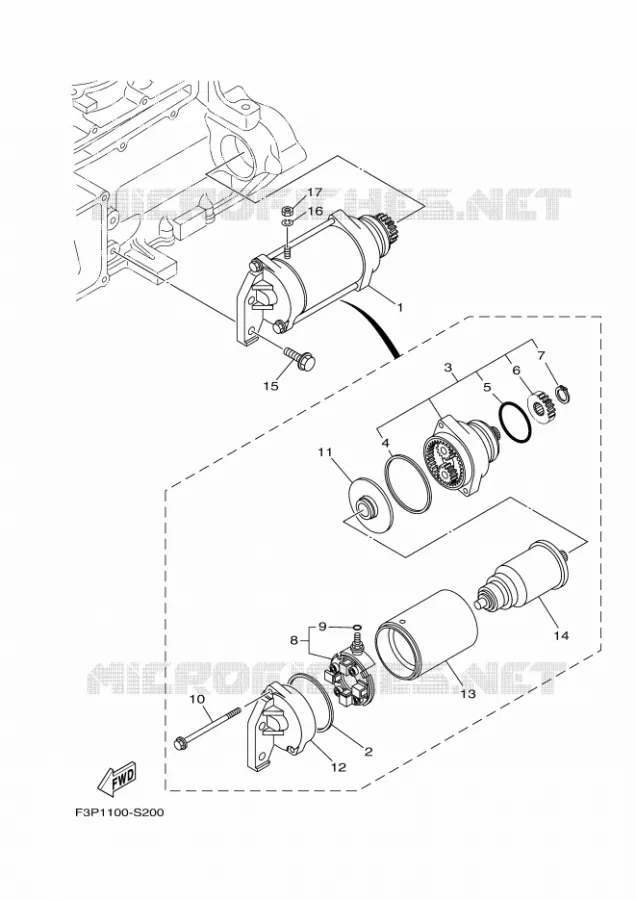 STARTMOTOR Yamaha Waverunner 1800 2023 GP  GP1800A-Y