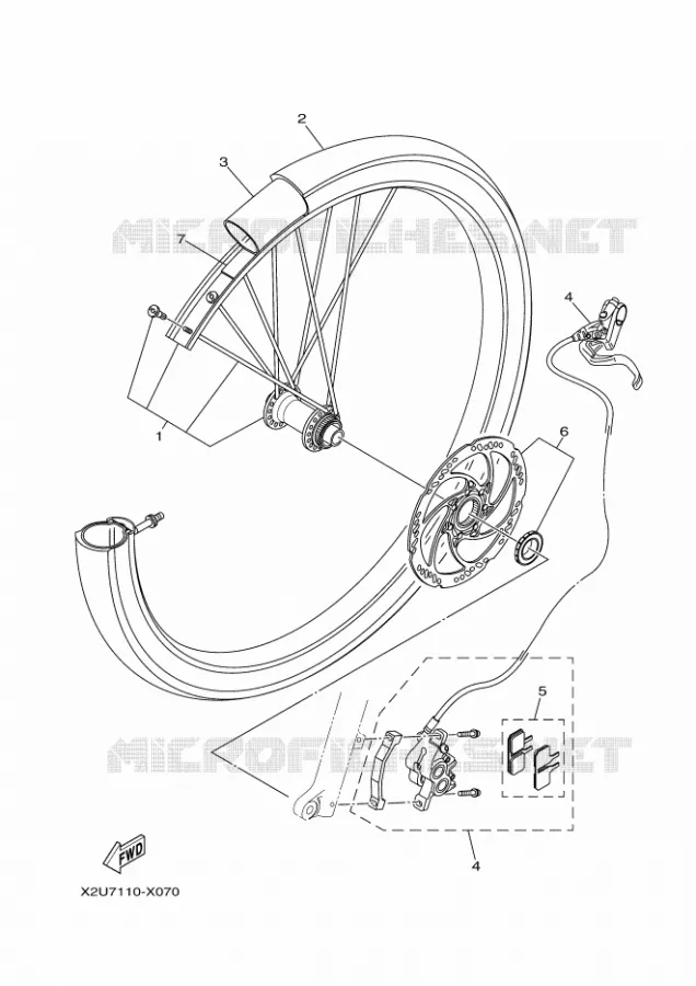 VOORWIEL Yamaha EBIKES ELECTRIC 2022 MORO  PE65M7L