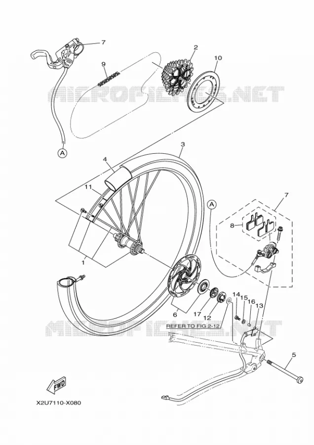 ACHTERWIEL Yamaha EBIKES ELECTRIC 2022 MORO  PE65M7L