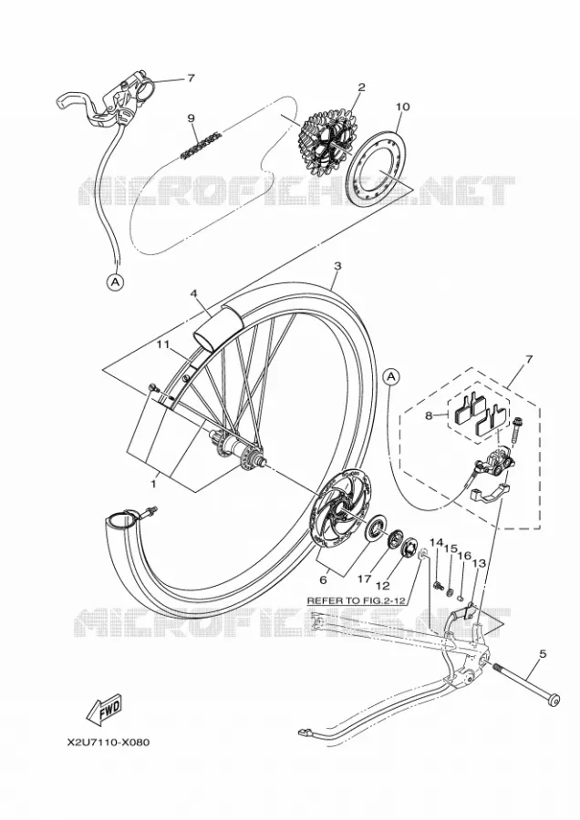ACHTERWIEL Yamaha EBIKES ELECTRIC 2022 MORO  PE65M7M