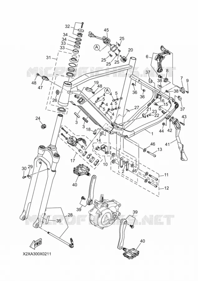 FRAME Yamaha EBIKES ELECTRIC 2022 CROSSCORE  PC65CRM