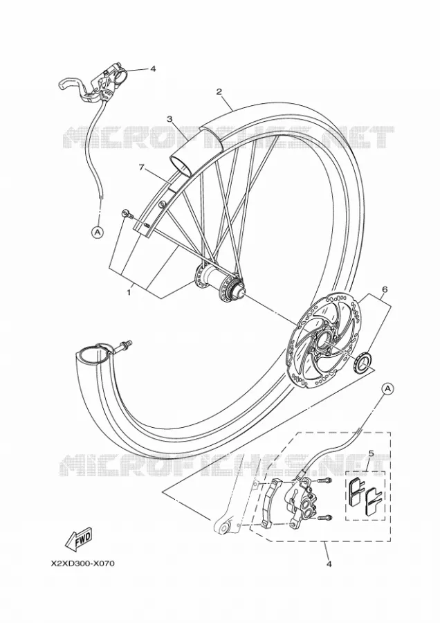VOORWIEL Yamaha EBIKES ELECTRIC 2022 MORO  PE65M7L