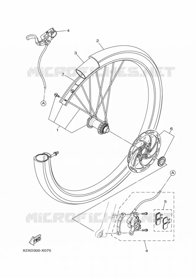 VOORWIEL Yamaha EBIKES ELECTRIC 2022 MORO  PE65M7L