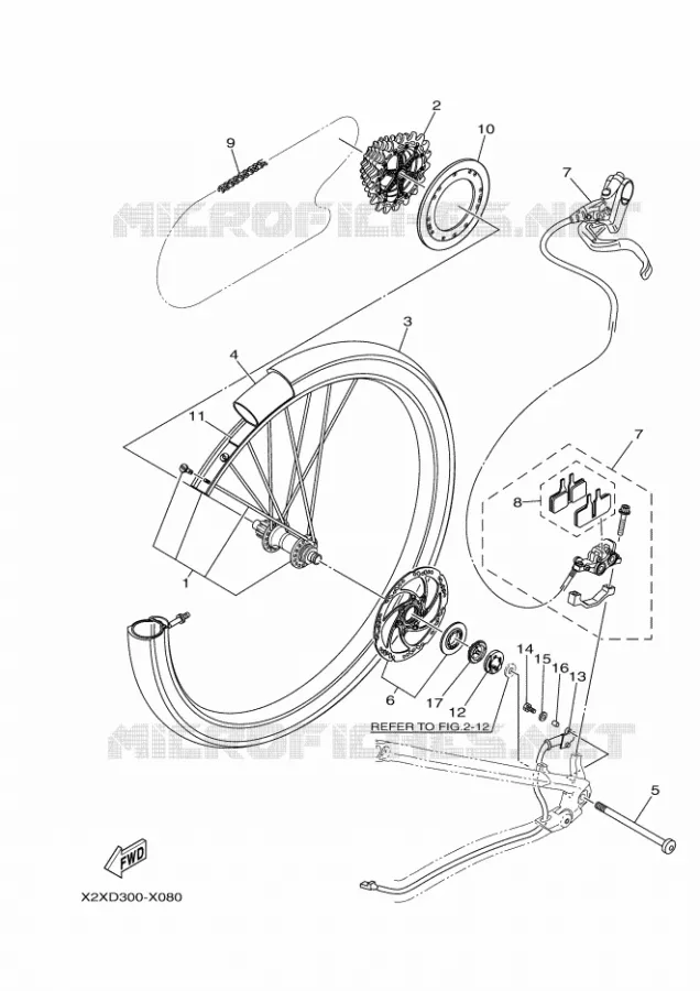 ACHTERWIEL Yamaha EBIKES ELECTRIC 2022 MORO  PE65M7S