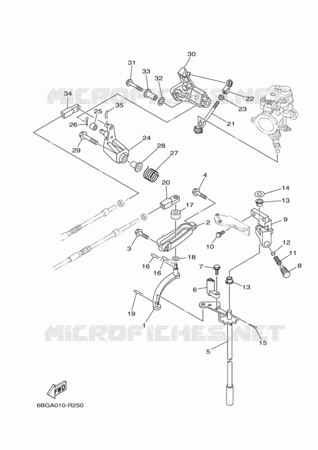 GASBEDIENING Yamaha OUTBOARD ENGINES 40hp (29.4kW) 2020 F40  F40FET