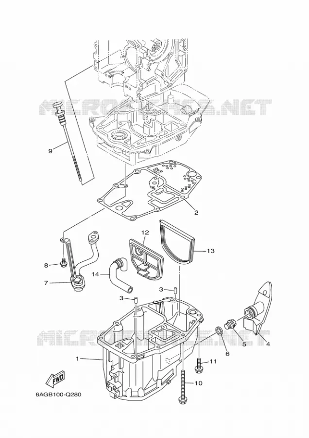 VENTILATEUR D'HUILE Yamaha OUTBOARD ENGINES 9.9hp (7.3kW) 2020 F9.9  F9.9HWH