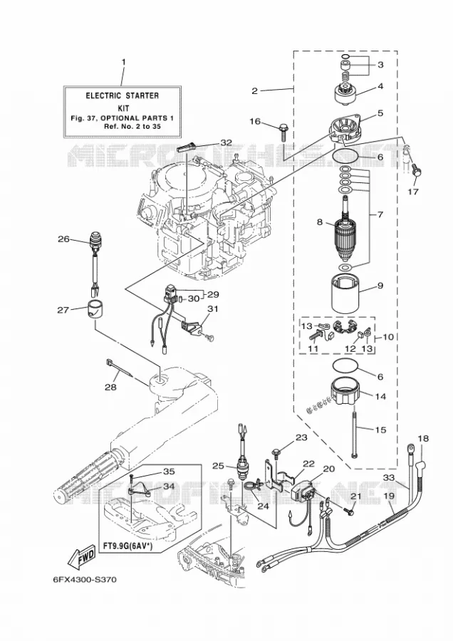 OPTIONELE ONDERDELEN 1 Yamaha OUTBOARD ENGINES 9.9hp (7.3kW) 2020 FT9.9  FT9.9LMH