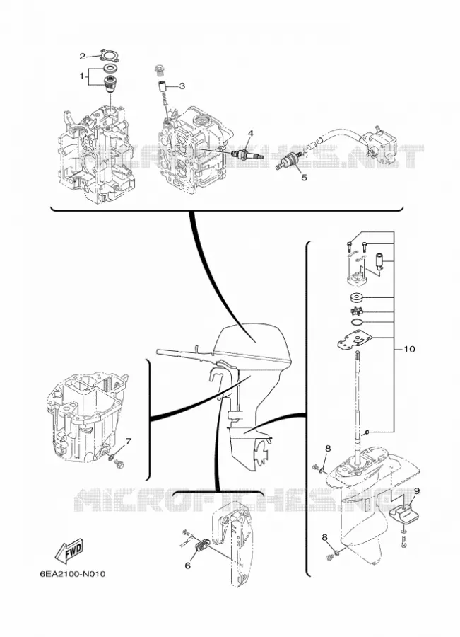 ONDERHOUDSDELEN Yamaha OUTBOARD ENGINES 8hp (5.9kW) 2020 FT8  FT8GEP