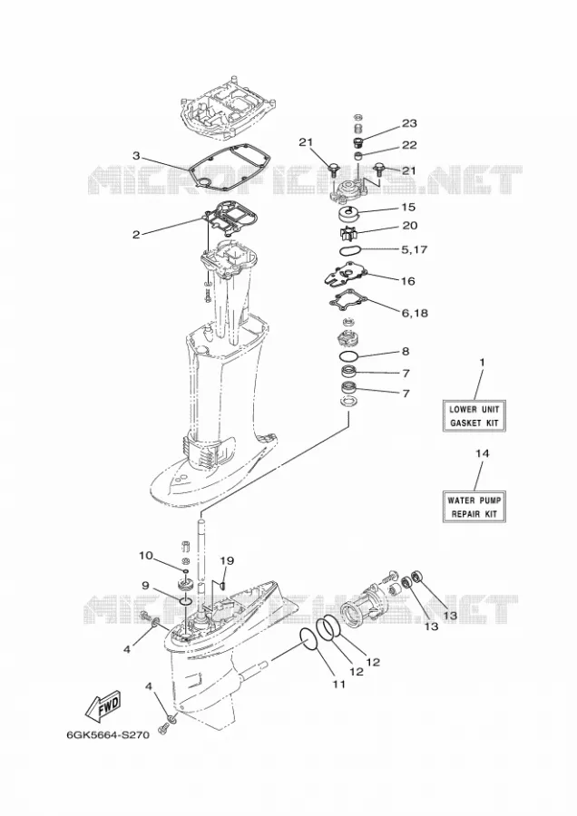 REPARATIESET 2 Yamaha OUTBOARD ENGINES 40hp (29.4kW) 2020 40X  40XMH