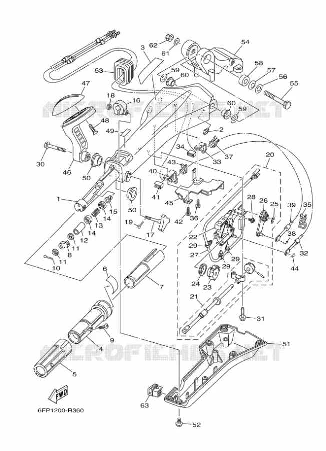OPTIONELE ONDERDELEN 1 Yamaha OUTBOARD ENGINES 100hp (73.6kW) 2020 F100  F100FET