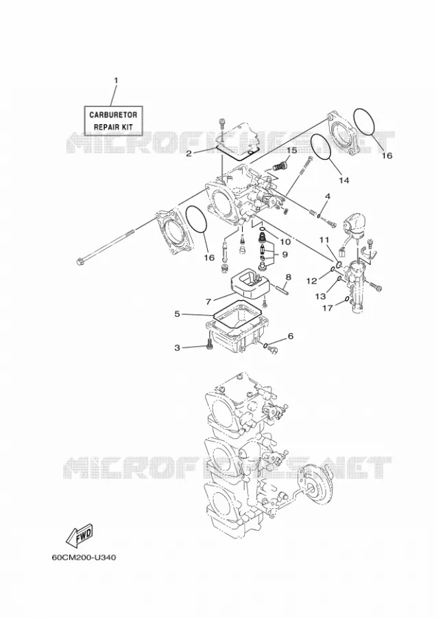 REPARATIESET 2 Yamaha OUTBOARD ENGINES 100hp (73.6kW) 2021 F100  F100BET