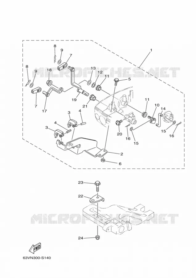 AFSTANDSBEDIENING Yamaha OUTBOARD ENGINES 9.9hp (7.3kW) 2021 9.9F  9.9FMH