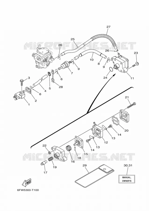CARBURATEUR  Yamaha OUTBOARD ENGINES 9.9hp (7.3kW) 2021 FT9.9  FT9.9LE