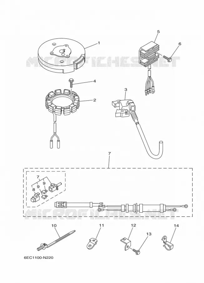 OPTIONELE ONDERDELEN Yamaha OUTBOARD ENGINES 4hp (2.9kW) 2021 F4  F4BMH