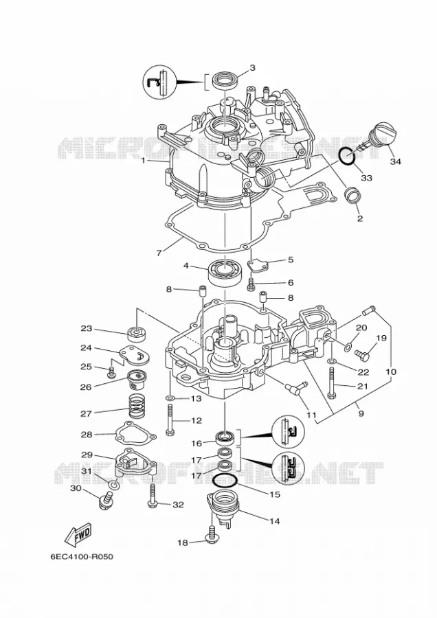 CILINDER / CARTERDELEN 2 Yamaha OUTBOARD ENGINES 4hp (2.9kW) 2021 F4  F4BMH