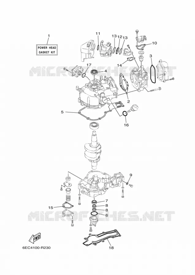 REPARATIESET 1 Yamaha OUTBOARD ENGINES 4hp (2.9kW) 2021 F4  F4BMH