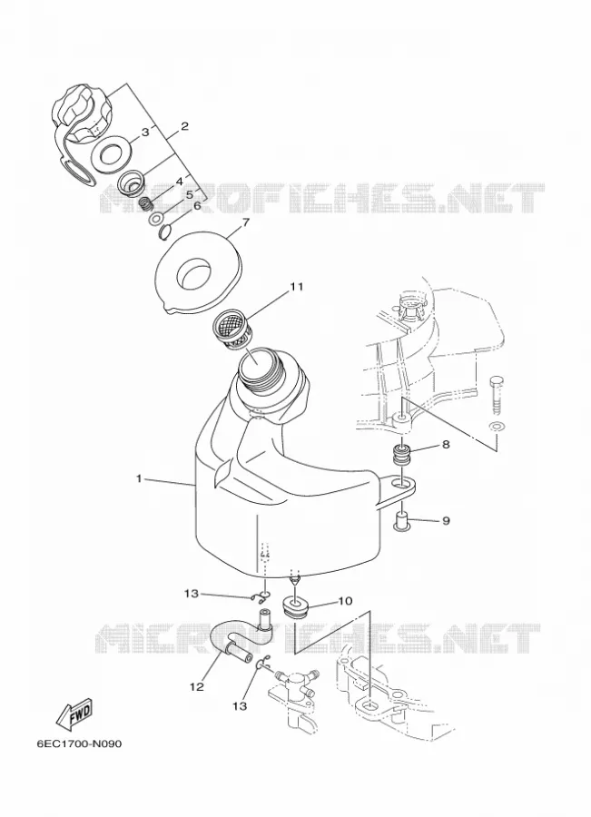 BRANDSTOF SYSTEEM 1 Yamaha OUTBOARD ENGINES 6hp (4.4kW) 2021 F6  F6CMH