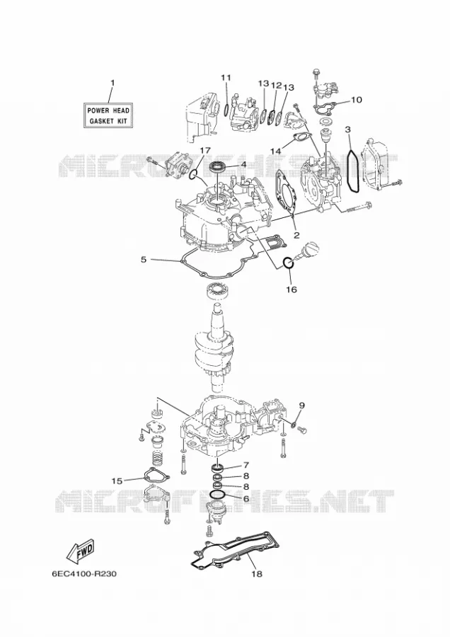 REPARATIESET 1 Yamaha OUTBOARD ENGINES 6hp (4.4kW) 2021 F6  F6CMH