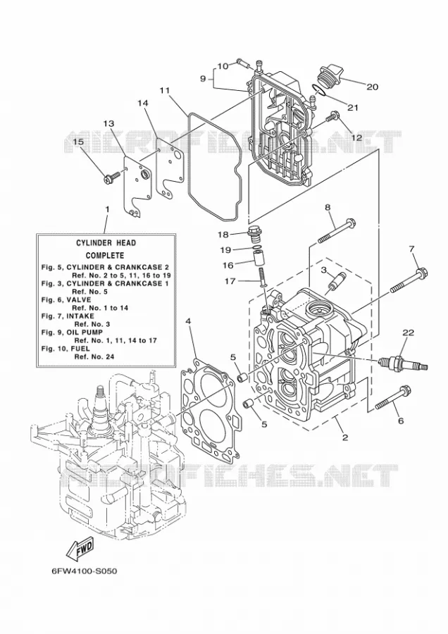 CILINDER / CARTERDELEN 2 Yamaha OUTBOARD ENGINES 8hp (5.9kW) 2021 F8  F8FMH