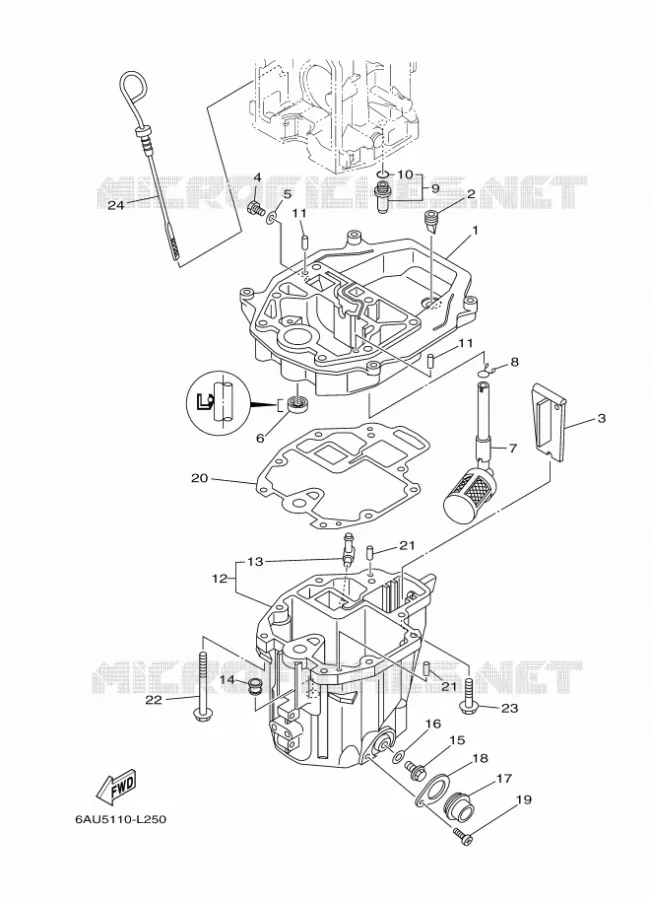 VENTILATEUR D'HUILE Yamaha OUTBOARD ENGINES 8hp (5.9kW) 2021 FT8  FT8GEP