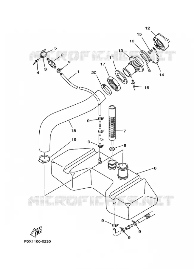 OLIE RESERVOIR Yamaha WAVERUNNER 1200 2002 JET  JET FOR GP1200