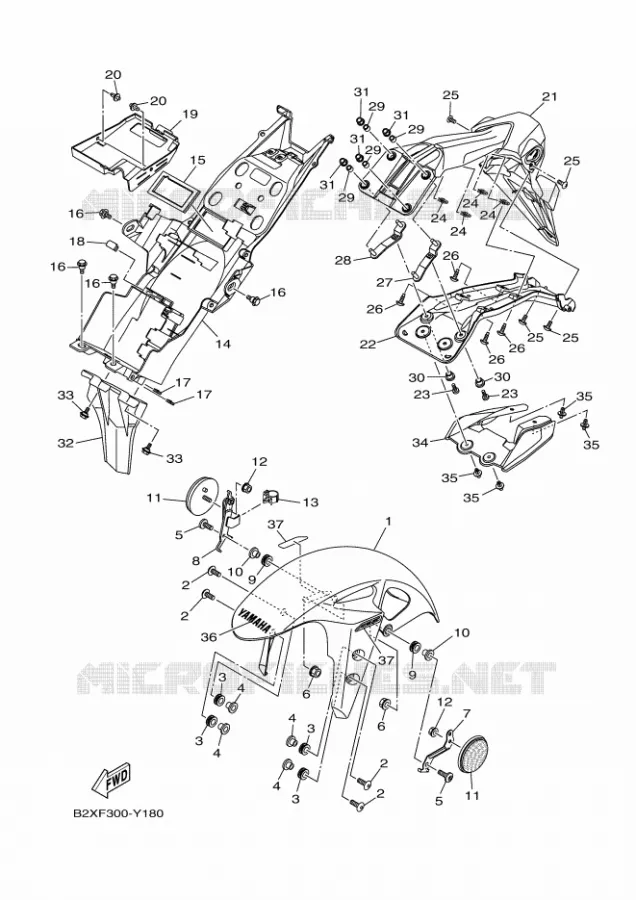 SPATBORD Yamaha MOTO 250 2024 R25  YZF250-A