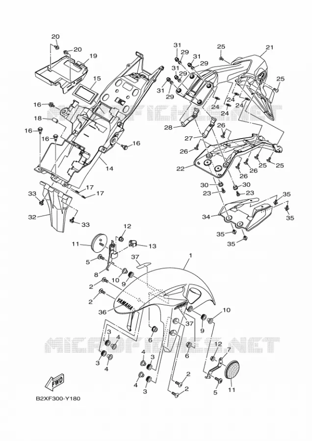 SPATBORD Yamaha MOTO 300 2024 R3  YZF320-A