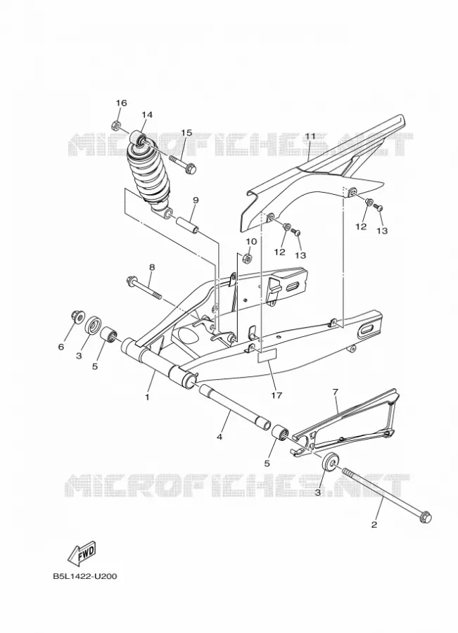 ACHTERBRUG / SCHOKBREKER Yamaha MOTO 300 2024 R3  YZF320-A